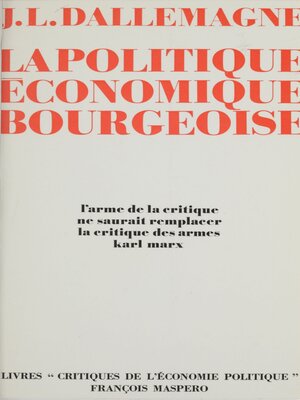 cover image of La politique économique bourgeoise